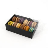 Coffret Black de 12 macarons - 28 boîtes vides