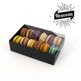 Coffret Black de 12 macarons - 68 boîtes vides